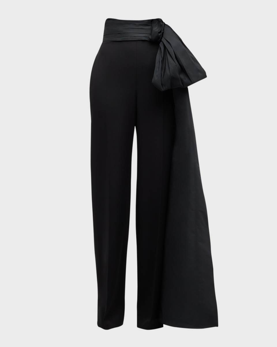 Wool Trousers with Waist Bow Train